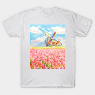 DUTCH BLUE DELFT  - colourful dutch windmills T-Shirt